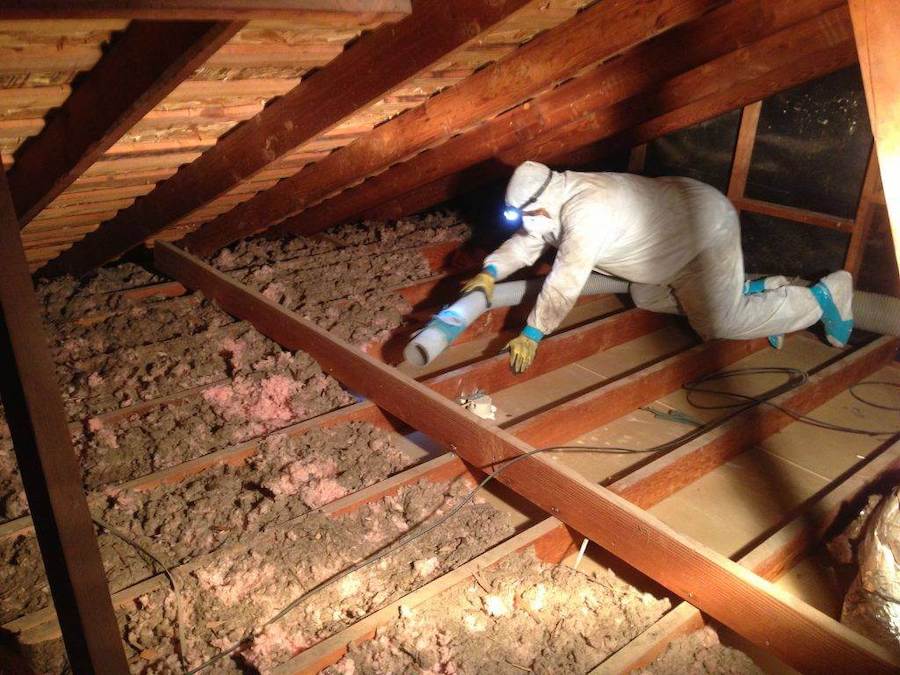 removing old attic insulation